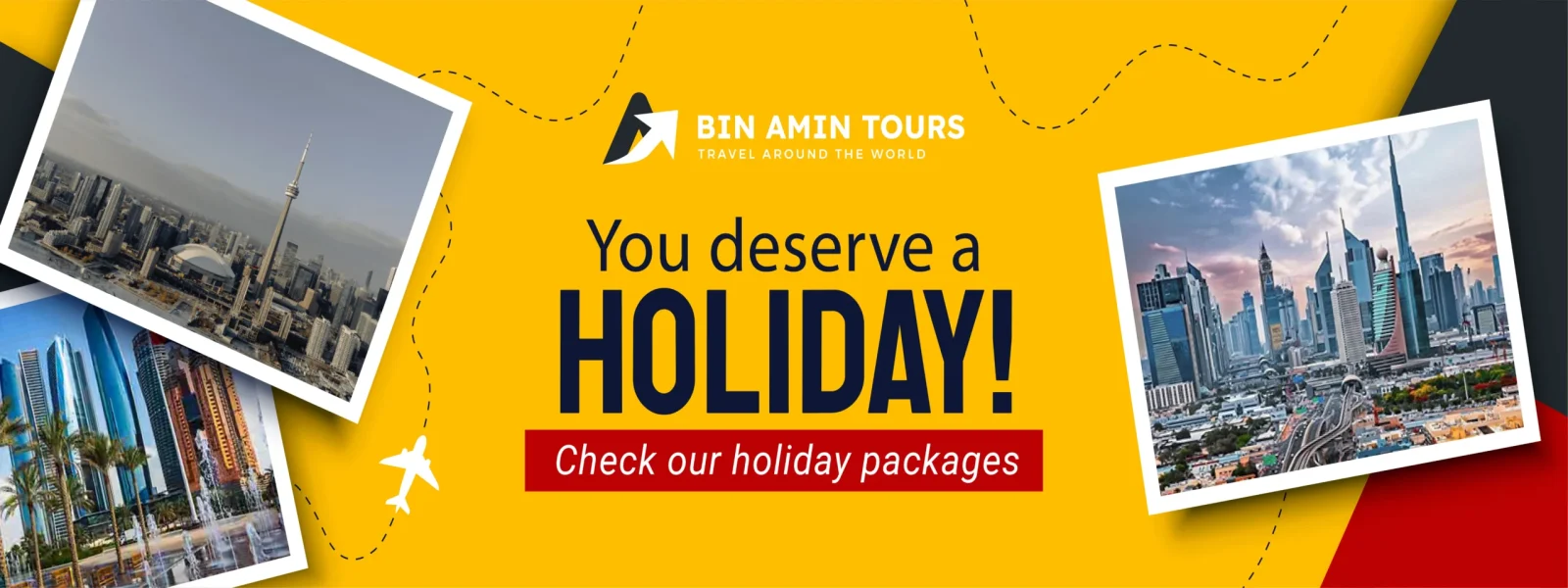 Travel advertisement for holiday packages